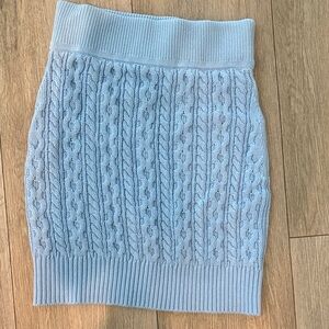 LDT Light Blue Cable Knit Skirt